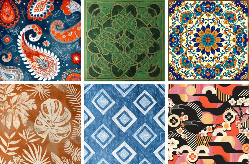 Seamless Patterns MidJourney Cultural Regional