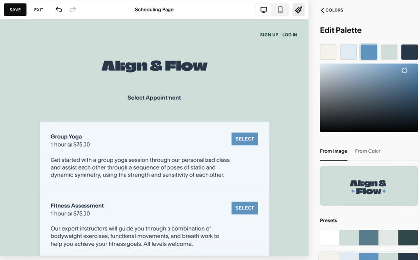 Booking app for photography - AcuityScheduling