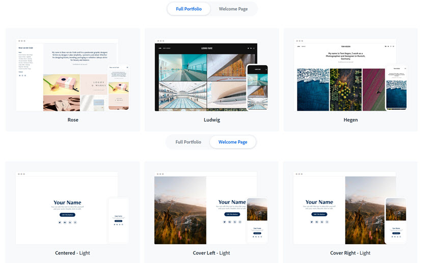 Adobe Portfolio Webpage