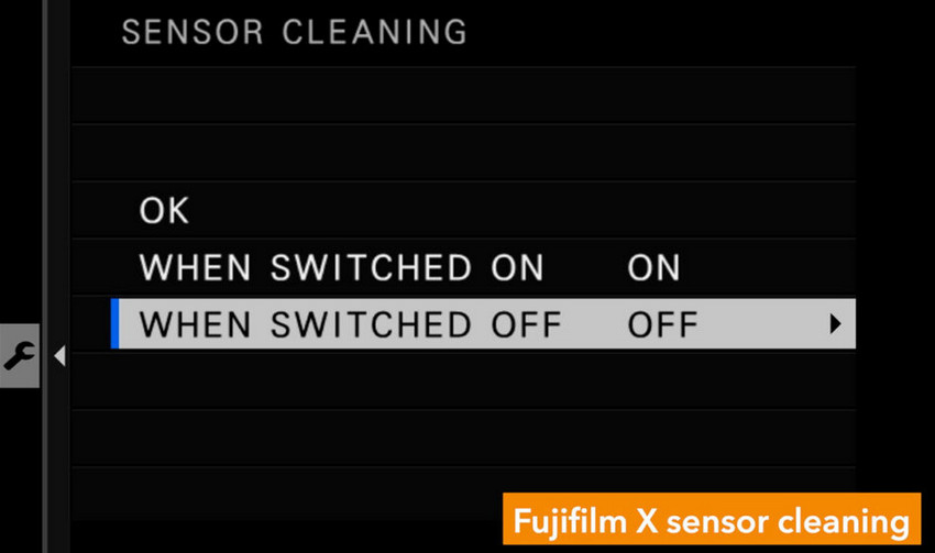 Camera built-in Sensor cleaning
