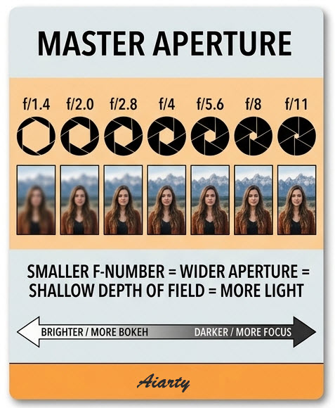camera photography settings cheat sheet