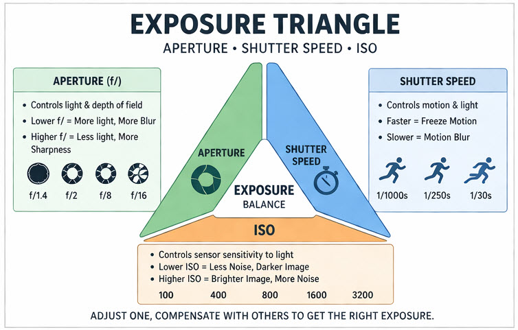 photography triangle cheat sheet