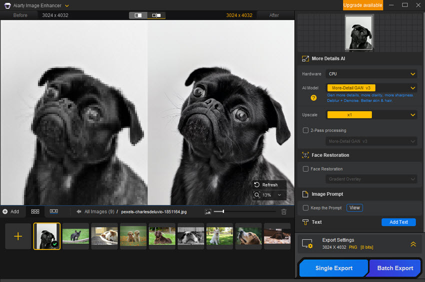 Enhance your dog photos with Aiarty Image Enhancer