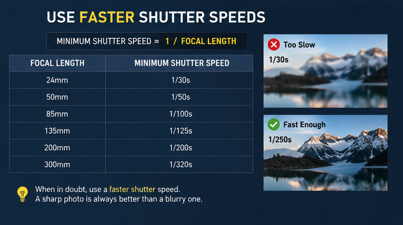 How to Fix Shaky Hands Photography - Use Faster Shutter Speeds
