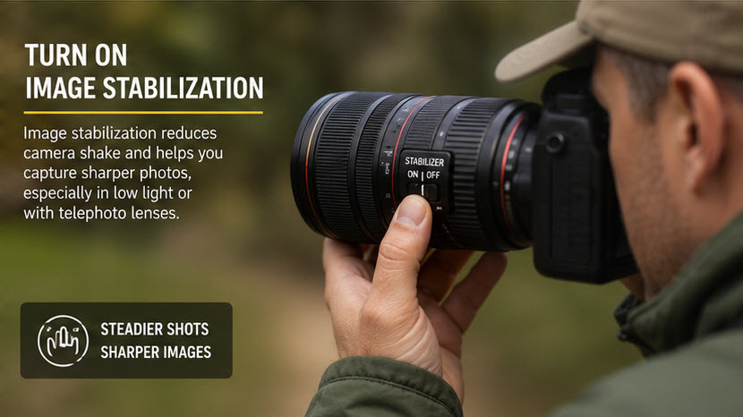 How to Fix Shaky Hands Photography - Turn On Image Stabilization