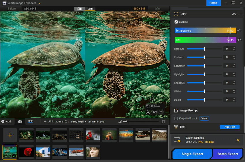 Aiarty Image Enhancer Color Correction