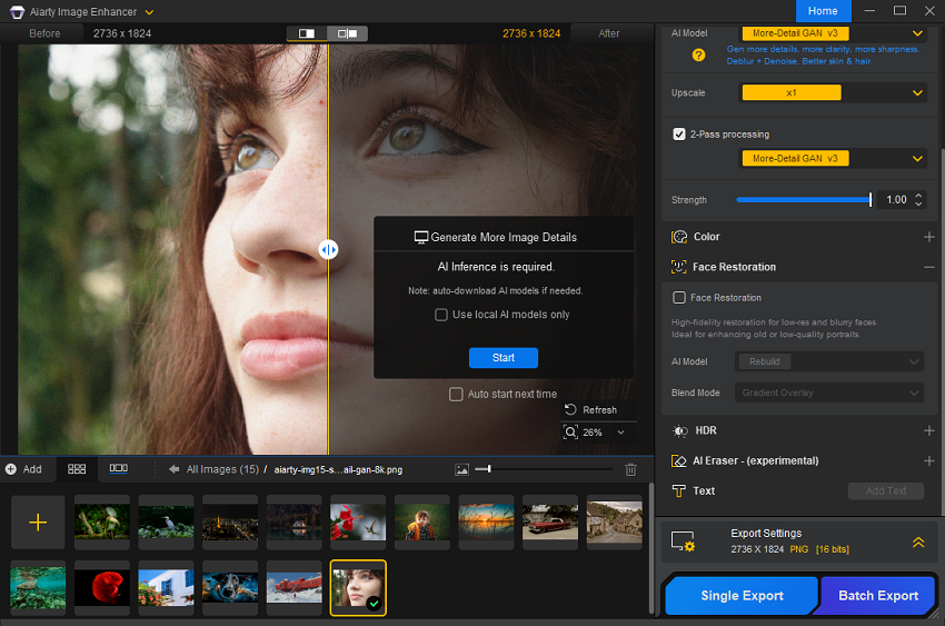 Aiarty Image Enhancer Add Facial Images