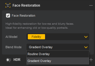Aiarty Image Enhancer Face Restoration Modes