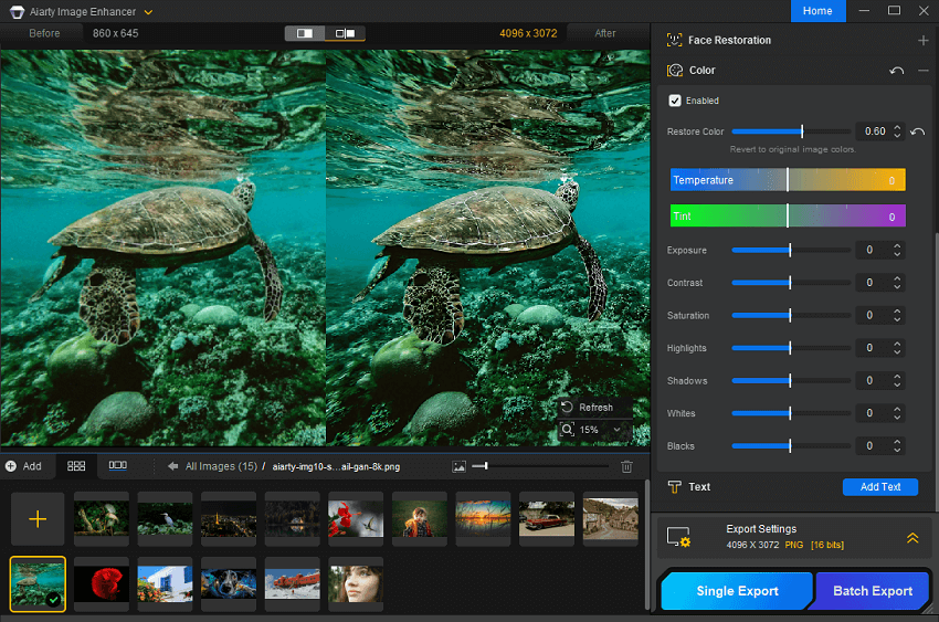 Aiarty Image Enhancer Restore Color
