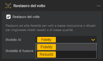 Modelli di ripristino del volto di Aiarty Image Enhancer