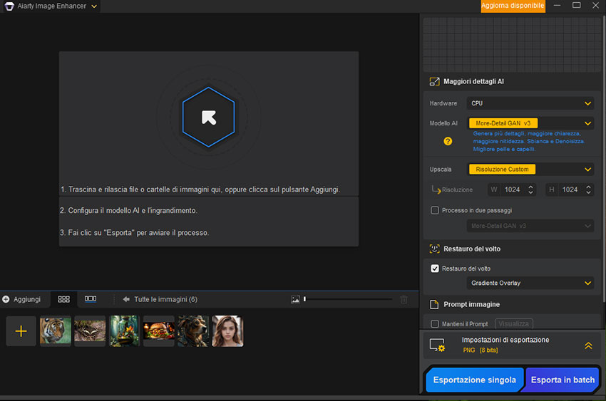 Aiarty Image Enhancer Interface