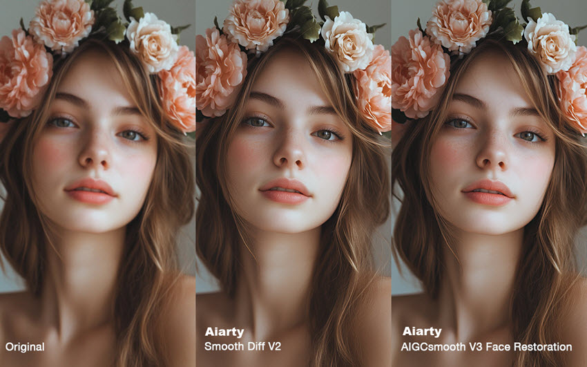 Aiarty Image Enhancer Remove Noise from Facial Image