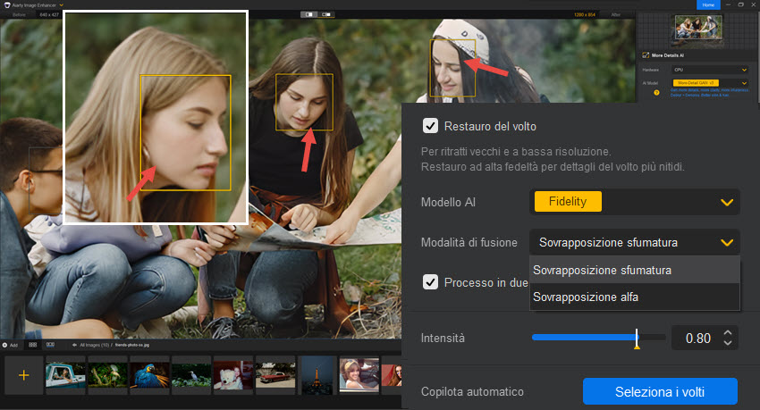 Aiarty Image Enhancer Select Multiple Faces