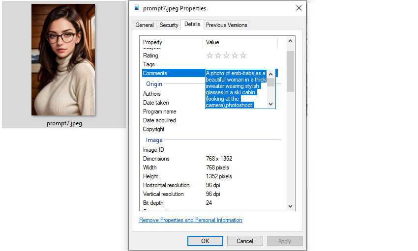 Visualizza i Prompt dell'Immagine