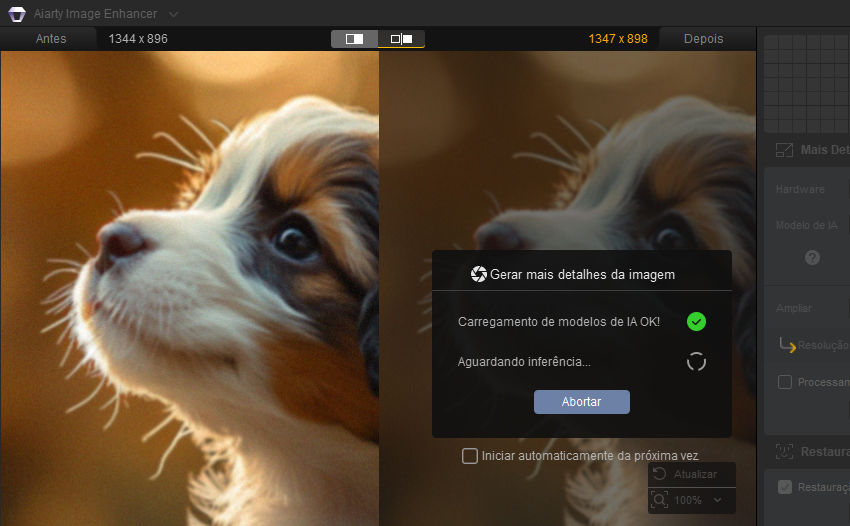 Analisar Imagem no Aiarty Image Enhancer