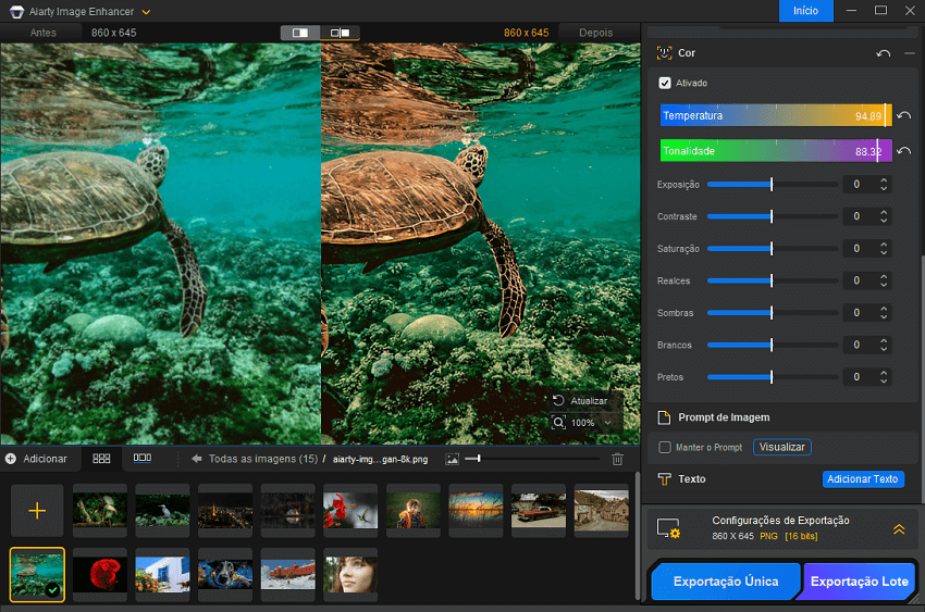 Correção de Cor do Aiarty Image Enhancer