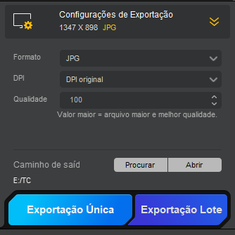 Aiarty Image Enhancer Configurações de Exportação