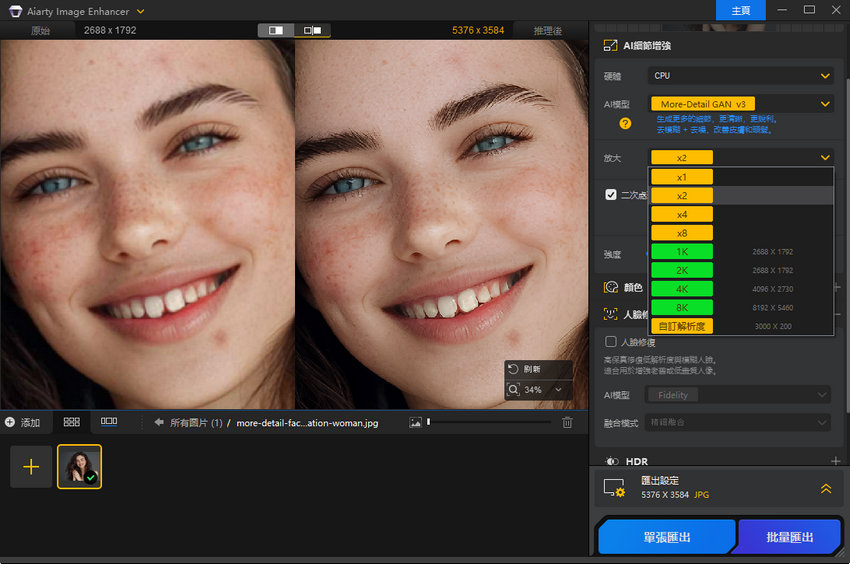 Aiarty Image Enhancer 圖像放大設定